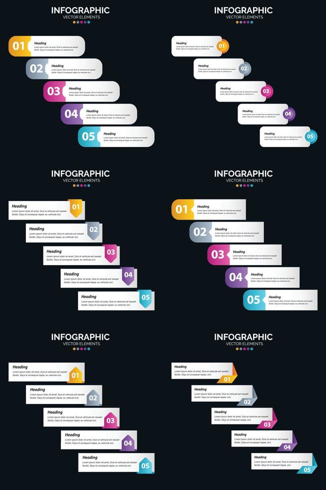 Unser Vektor-Infografik-Paket ist perfekt, um Ihrer Geschäftspräsentation Flair zu verleihen. vektor