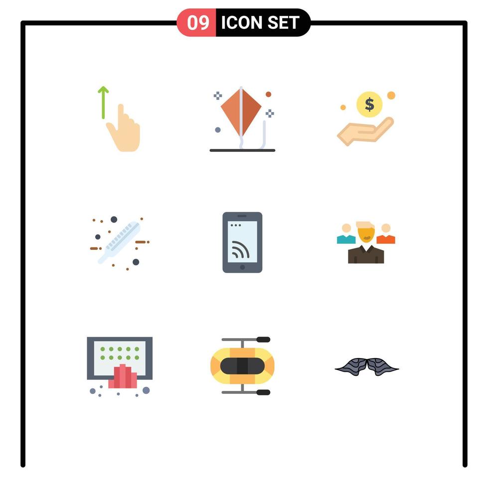 Stock Vector Icon Pack mit 9 Zeilen Zeichen und Symbolen für Krankenhauspflege spielen helfen handbearbeitbare Vektordesign-Elemente