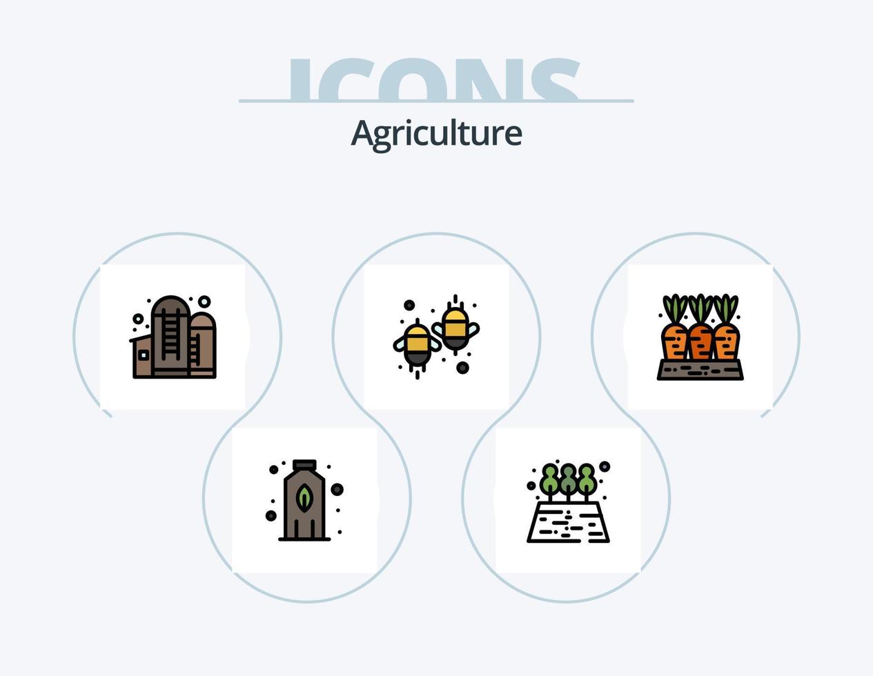 lantbruk linje fylld ikon packa 5 ikon design. lantbruk. skörda. lantbruk. jordbruk. lantbruk vektor