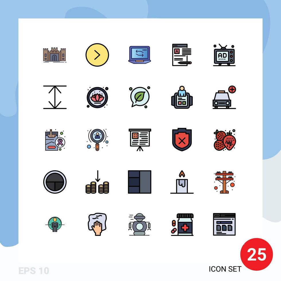 25 kreativ ikoner modern tecken och symboler av ad webb dator artikel dokumentera redigerbar vektor design element