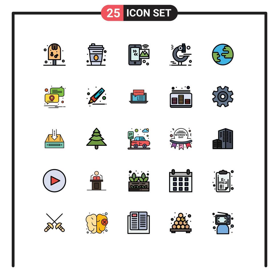 25 kreative Symbole moderne Zeichen und Symbole der weltweiten Internet-Forschungsprüfung editierbare Vektordesign-Elemente vektor