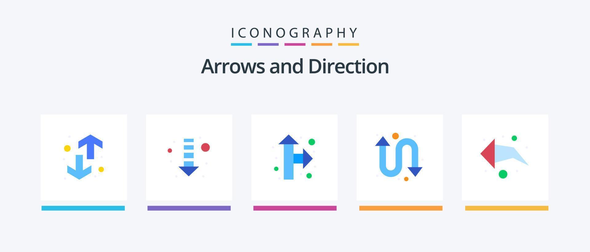 pil platt 5 ikon packa Inklusive . vänster. riktning. pil. upprepa. kreativ ikoner design vektor