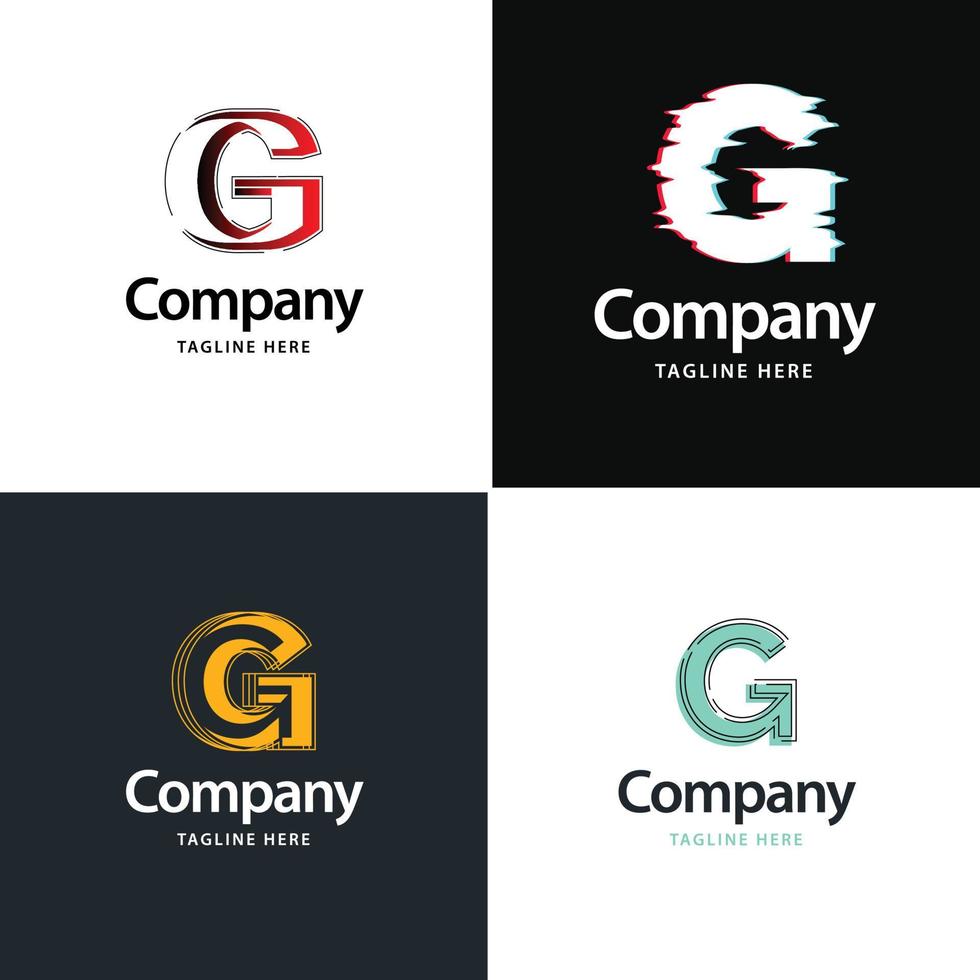 Buchstabe g großes Logo-Pack-Design kreatives modernes Logo-Design für Ihr Unternehmen vektor