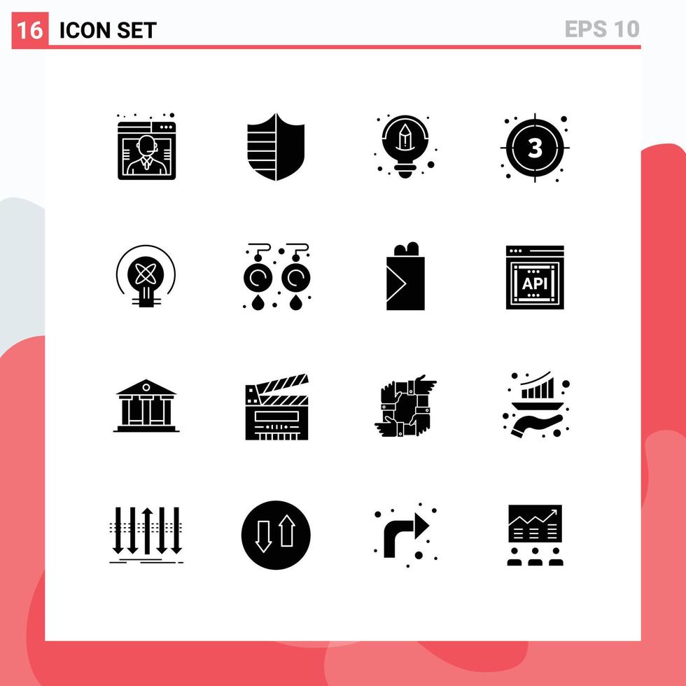uppsättning av 16 modern ui ikoner symboler tecken för ljus video kreativ Start filma redigerbar vektor design element