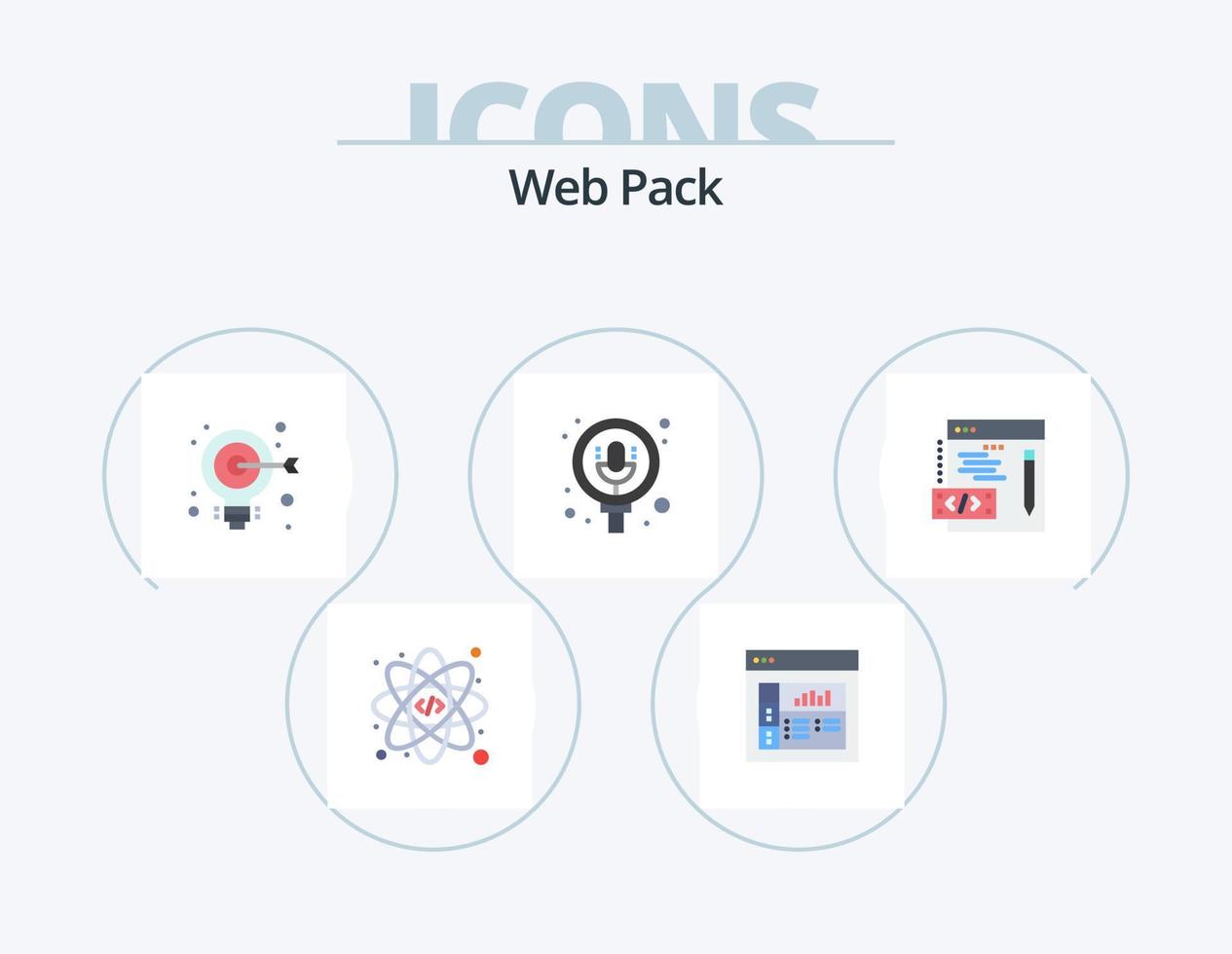 Web-Pack-Flat-Icon-Pack 5-Icon-Design. . Programmierung. Ziel. Kodierung. aufzeichnen vektor