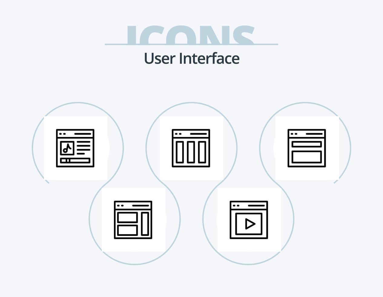 användare gränssnitt linje ikon packa 5 ikon design. sida. kommunikation. användare. användare. hjälte vektor