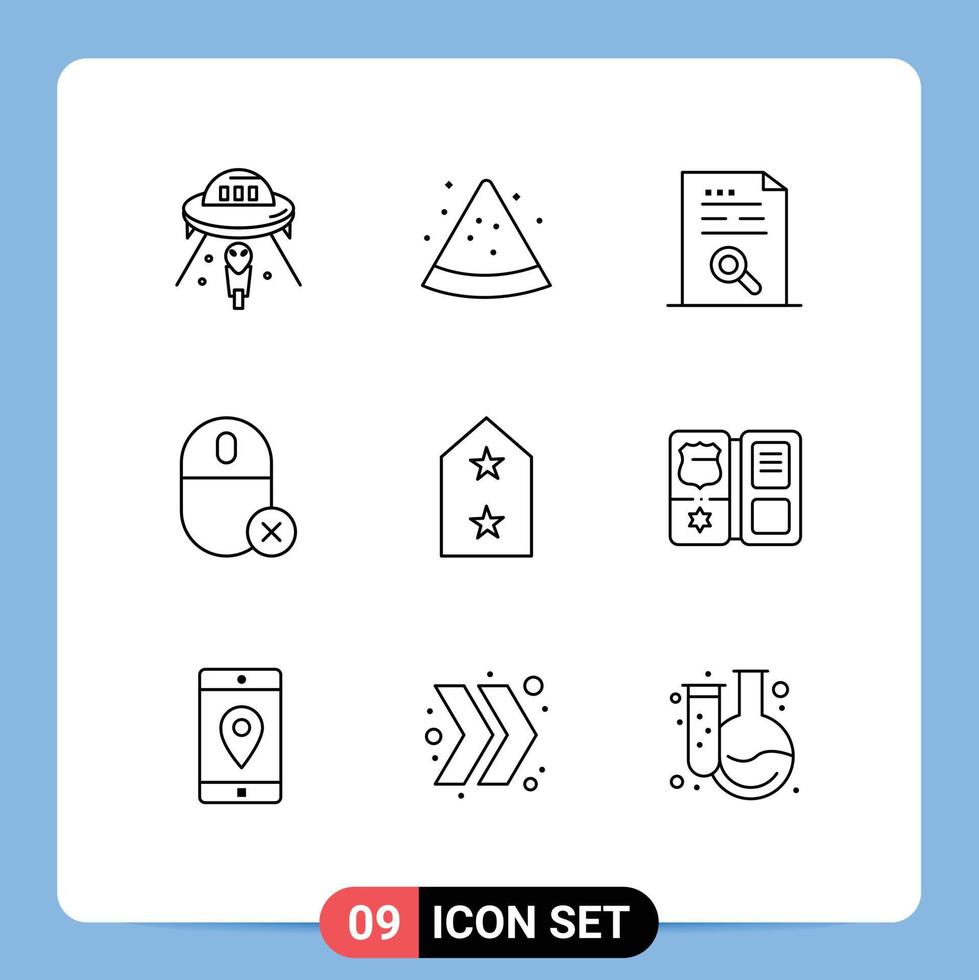 9 User Interface Outline Pack moderner Zeichen und Symbole von Maus-Gadget-Inhaltsgeräten finden bearbeitbare Vektordesign-Elemente vektor