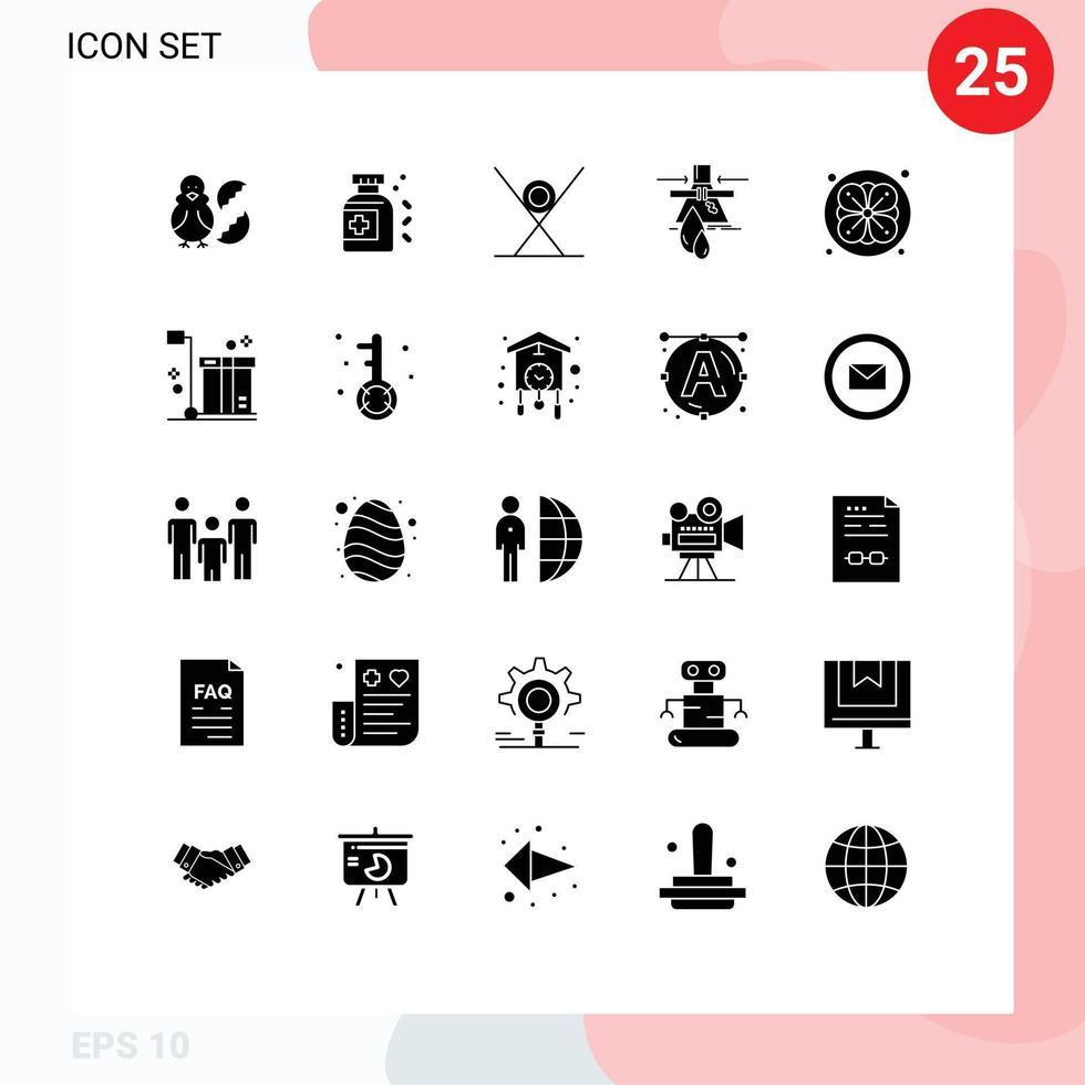 25 universell fast glyfer uppsättning för webb och mobil tillämpningar förorening upptäckt dryck läcka sushi redigerbar vektor design element