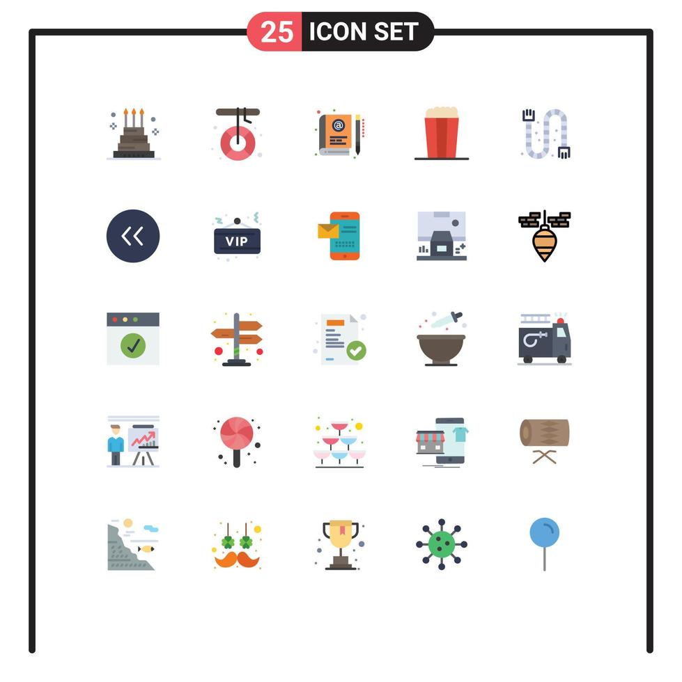 Stock Vector Icon Pack mit 25 Zeilenzeichen und Symbolen für das Lernen von Maisschmelzbildung und editierbare Vektordesign-Elemente