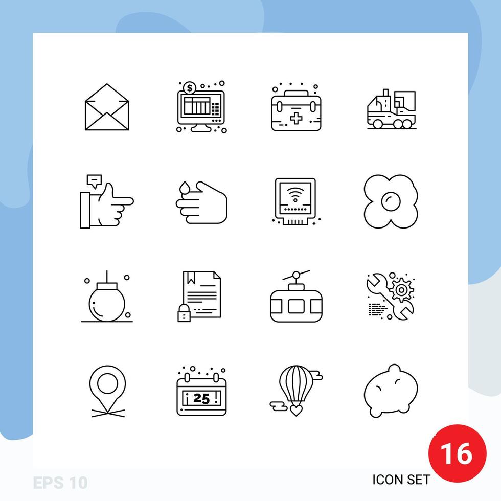 översikt packa av 16 universell symboler av liv digital hjälpa biologi vård redigerbar vektor design element