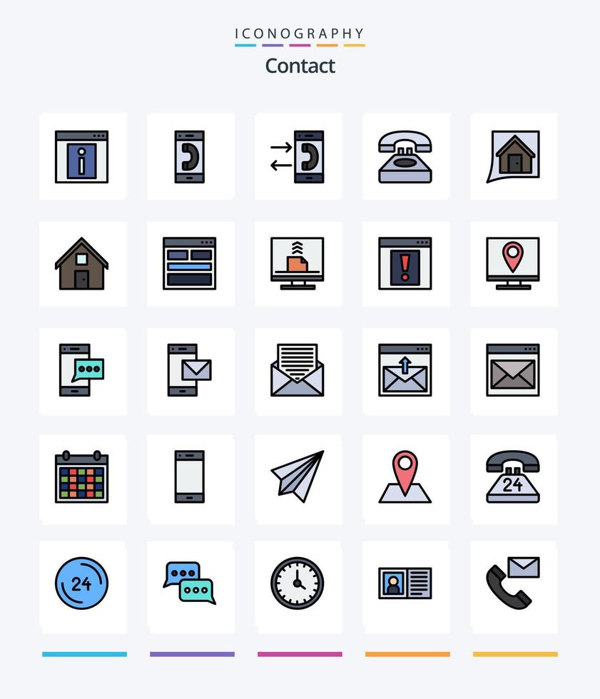 kreativer Kontakt 25 Zeilen gefülltes Icon Pack wie Konversation. Kontakt. Gespräch. Gespräch. Kontakt vektor