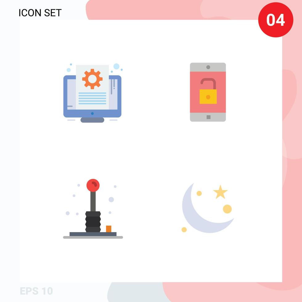 4 universell platt ikon tecken symboler av dokumentera roligt skärm mobil Ansökan spela redigerbar vektor design element