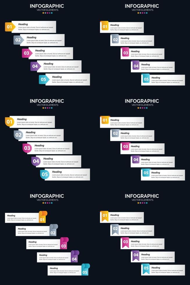 Präsentationsfolienvorlage mit Vektor-Infografiken und Zyklusdiagrammen vektor