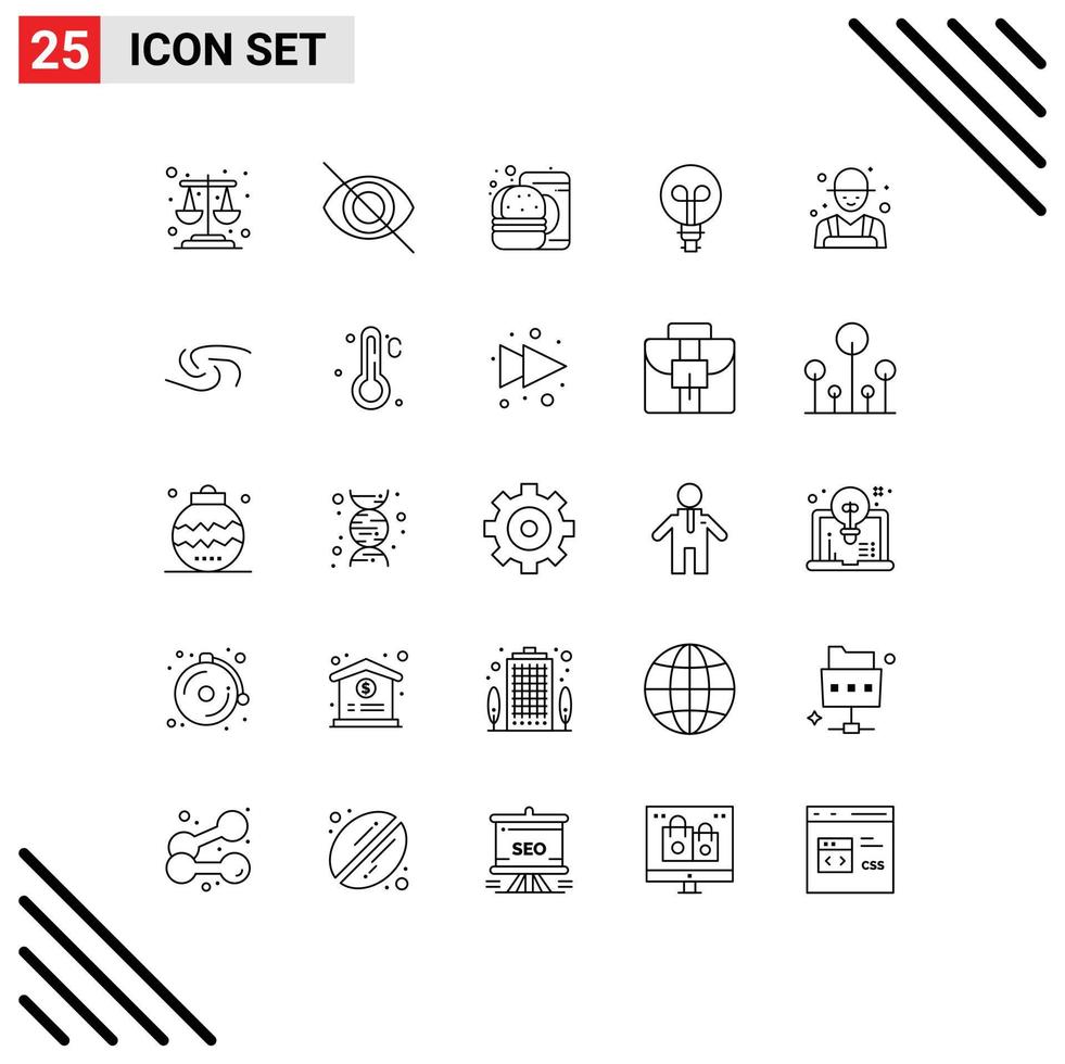 25 universell linje tecken symboler av syscoin jordbruk snabb mat jordbrukare design redigerbar vektor design element