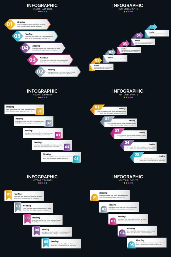 använda sig av vår vektor 6 infographics packa i din Nästa företag presentation.