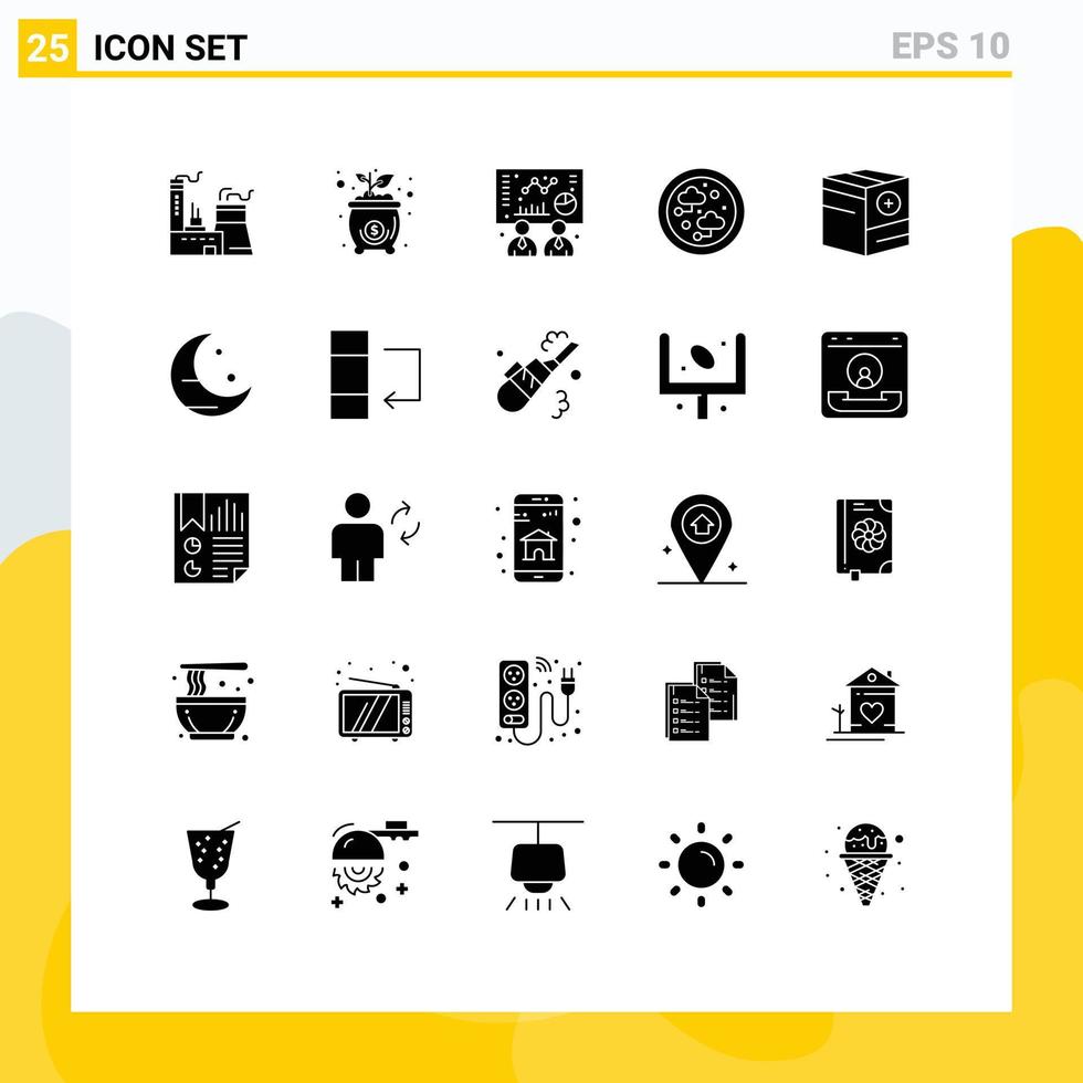uppsättning av 25 modern ui ikoner symboler tecken för handel Lägg till företag teknologi internet redigerbar vektor design element