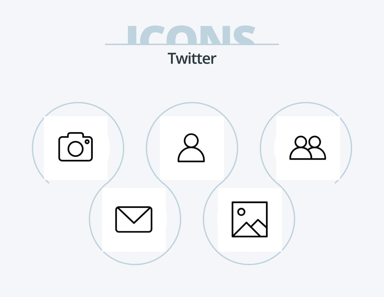 Twitter-Line-Icon-Pack 5 Icon-Design. chatten. zwitschern. Kontakte. zwitschern. Liebe vektor