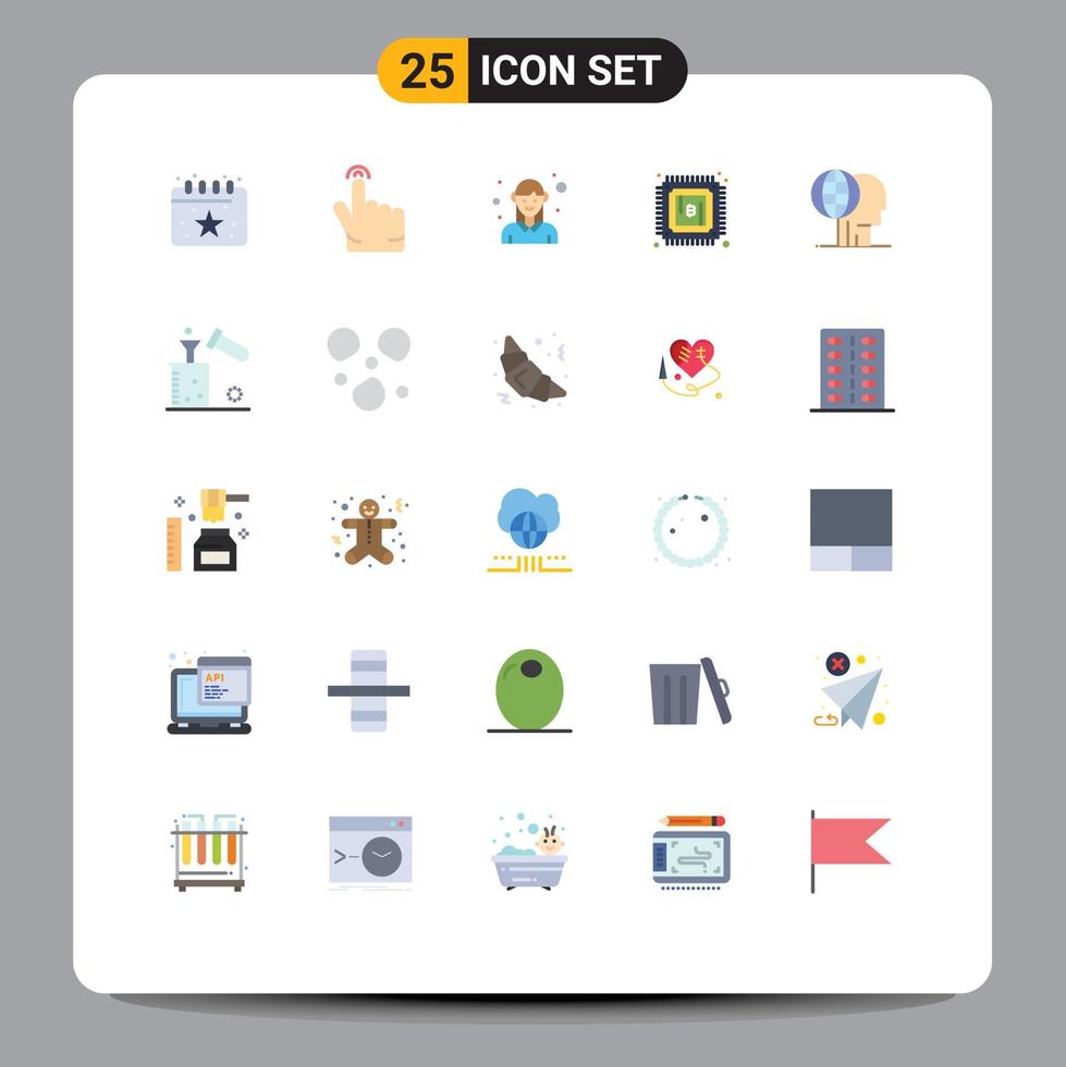 universell ikon symboler grupp av 25 modern platt färger av global global marknadsföring anställd kraft valuta redigerbar vektor design element