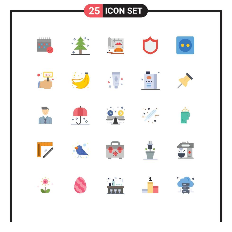 universell ikon symboler grupp av 25 modern platt färger av skydd ingenjör jul design arkitektur redigerbar vektor design element