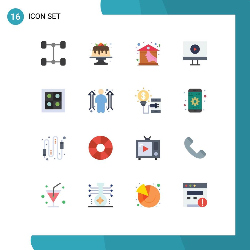 packa av 16 modern platt färger tecken och symboler för webb skriva ut media sådan som företag möjlighet kök hus gas spelare redigerbar packa av kreativ vektor design element