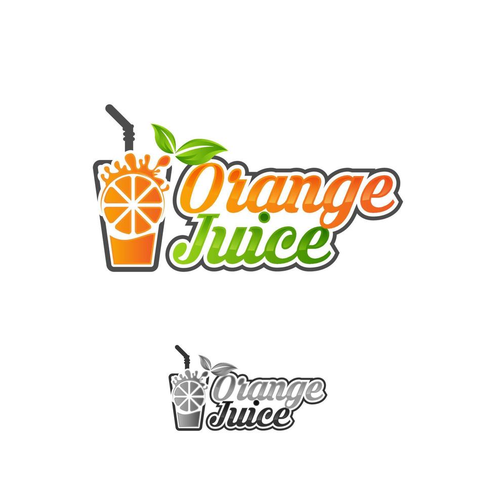 orange juice logotyp mall. vektor illustration, färsk juice logotyp mönster mall.