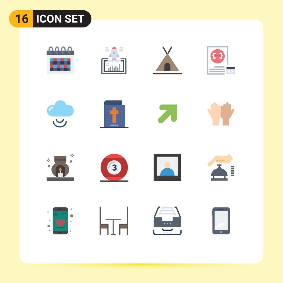 16 kreative Symbole moderne Zeichen und Symbole der Planung entwickeln Web-Codierung Reise editierbares Paket kreativer Vektordesign-Elemente vektor