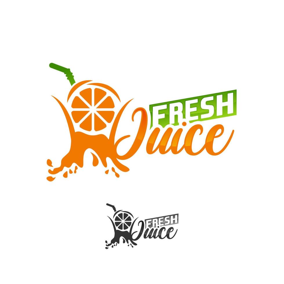 frukt juice logotyp. färsk dryck logotyp. vektor illustration, färsk juice logotyp mönster mall.