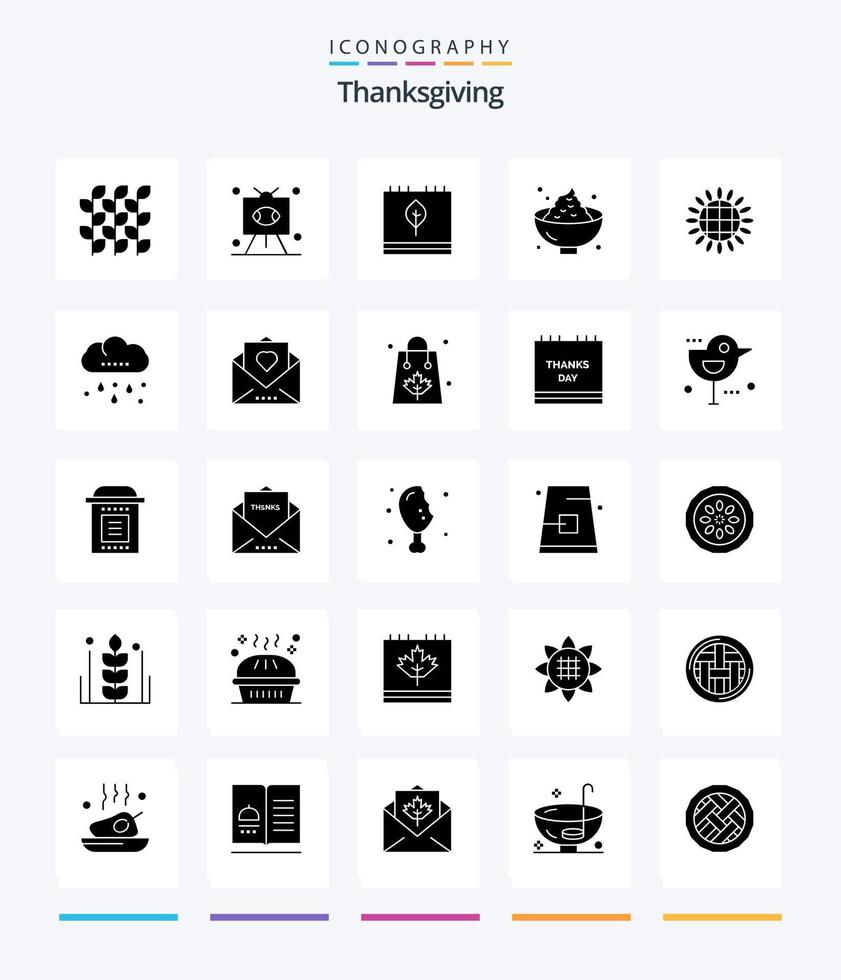 Creative Thanksgiving 25 Glyphen solide schwarze Icon Pack wie Urlaub. Abendessen. Sport. Jahreszeit. fallen vektor