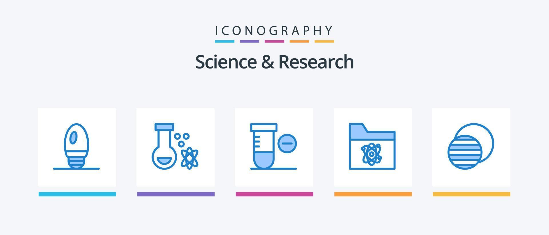 vetenskap blå 5 ikon packa Inklusive Sol. vetenskap. vetenskap. förmörkelse. vetenskap. kreativ ikoner design vektor