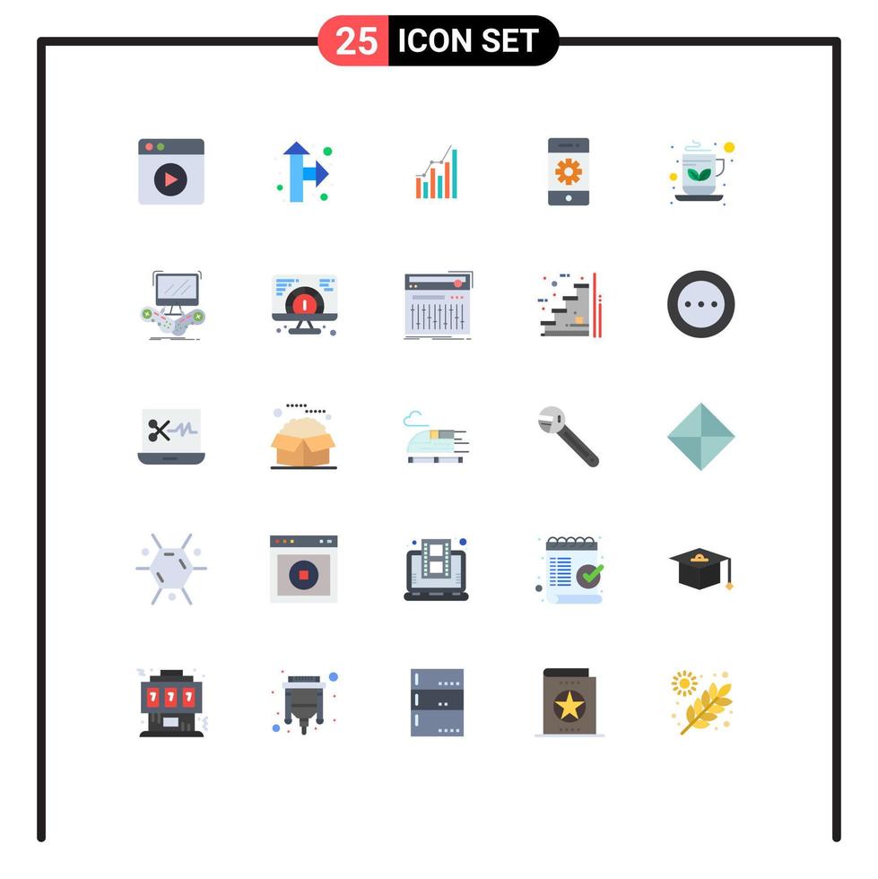 25 tematiska vektor platt färger och redigerbar symboler av smartphone telefon företag kommunikation trender redigerbar vektor design element