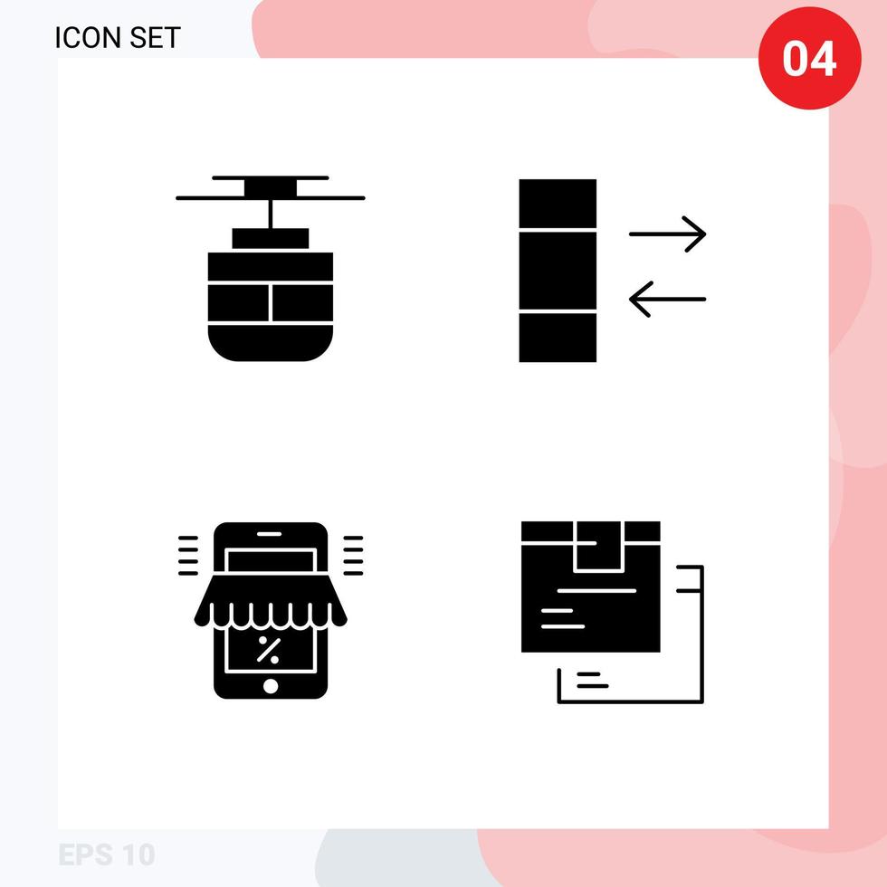 4 kreativ ikoner modern tecken och symboler av spårvagn affär fordon utbyta handla redigerbar vektor design element