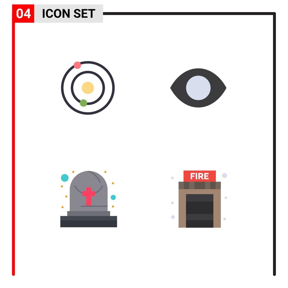 modern uppsättning av 4 platt ikoner pictograph av sol- grav öga syn Hem redigerbar vektor design element