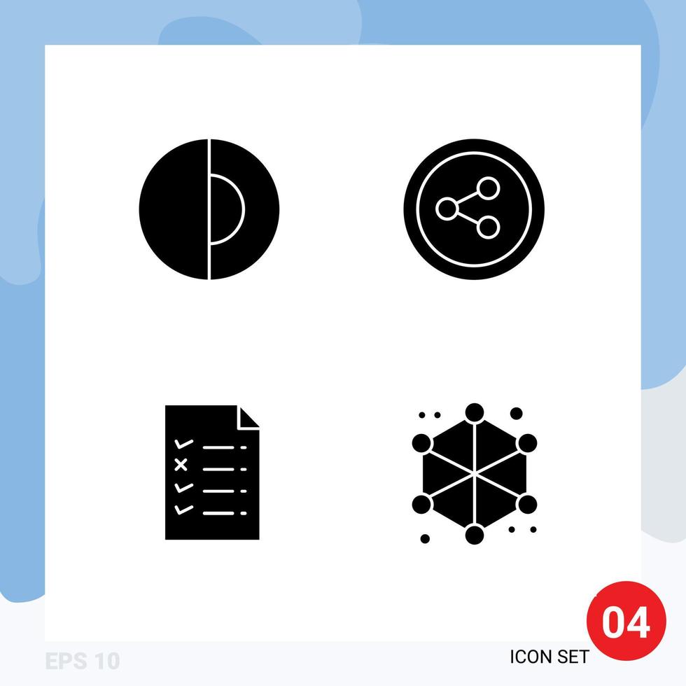 4 kreativ ikoner modern tecken och symboler av jord analys värld dokumentera server redigerbar vektor design element