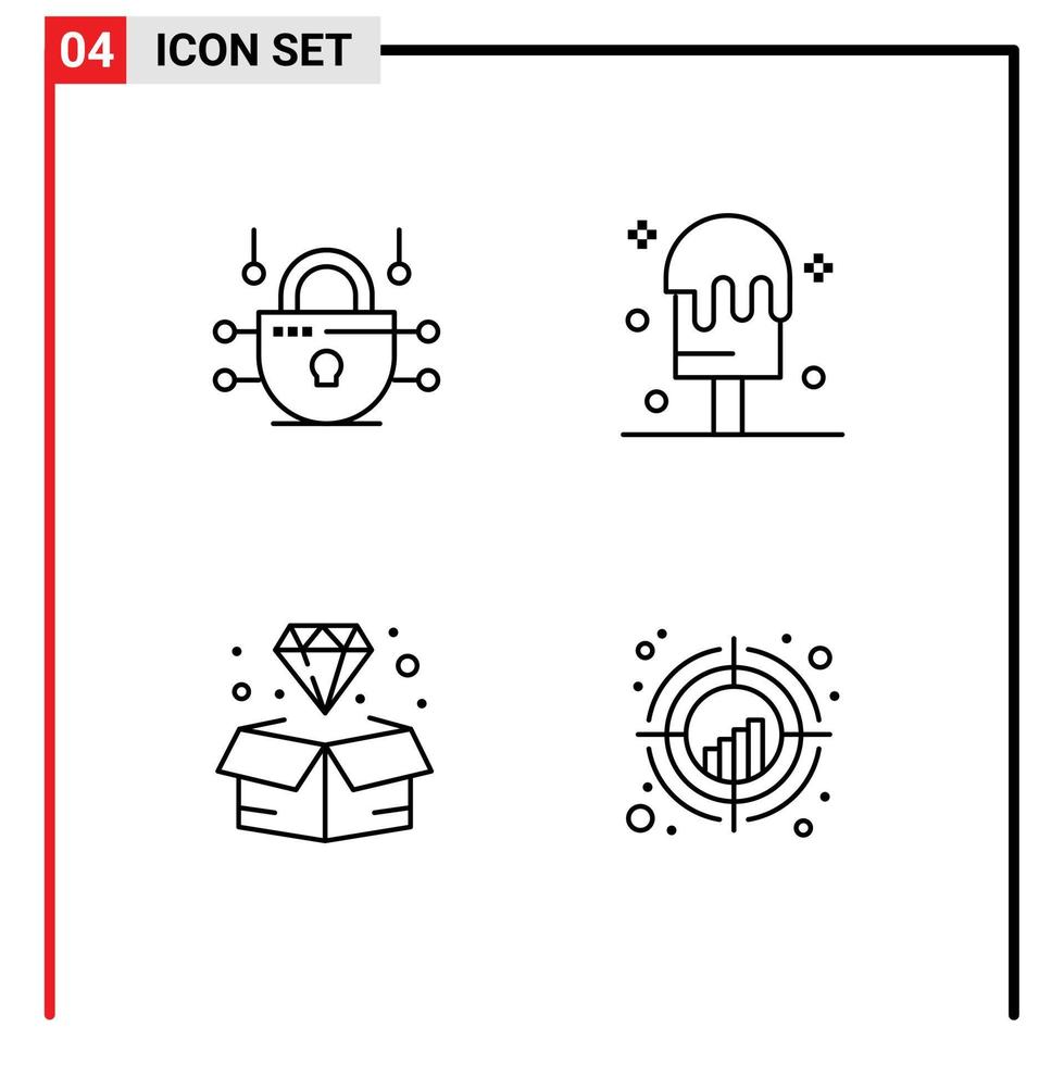 4 kreative Symbole moderne Zeichen und Symbole von Internet-Schmuckcreme-Diamant-Fadenkreuz editierbare Vektordesign-Elemente vektor