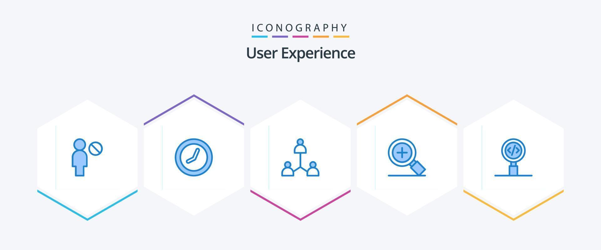 User Experience 25 Blue Icon Pack inklusive Programmierung. Kodierung. Netzwerk. Code. Plus vektor