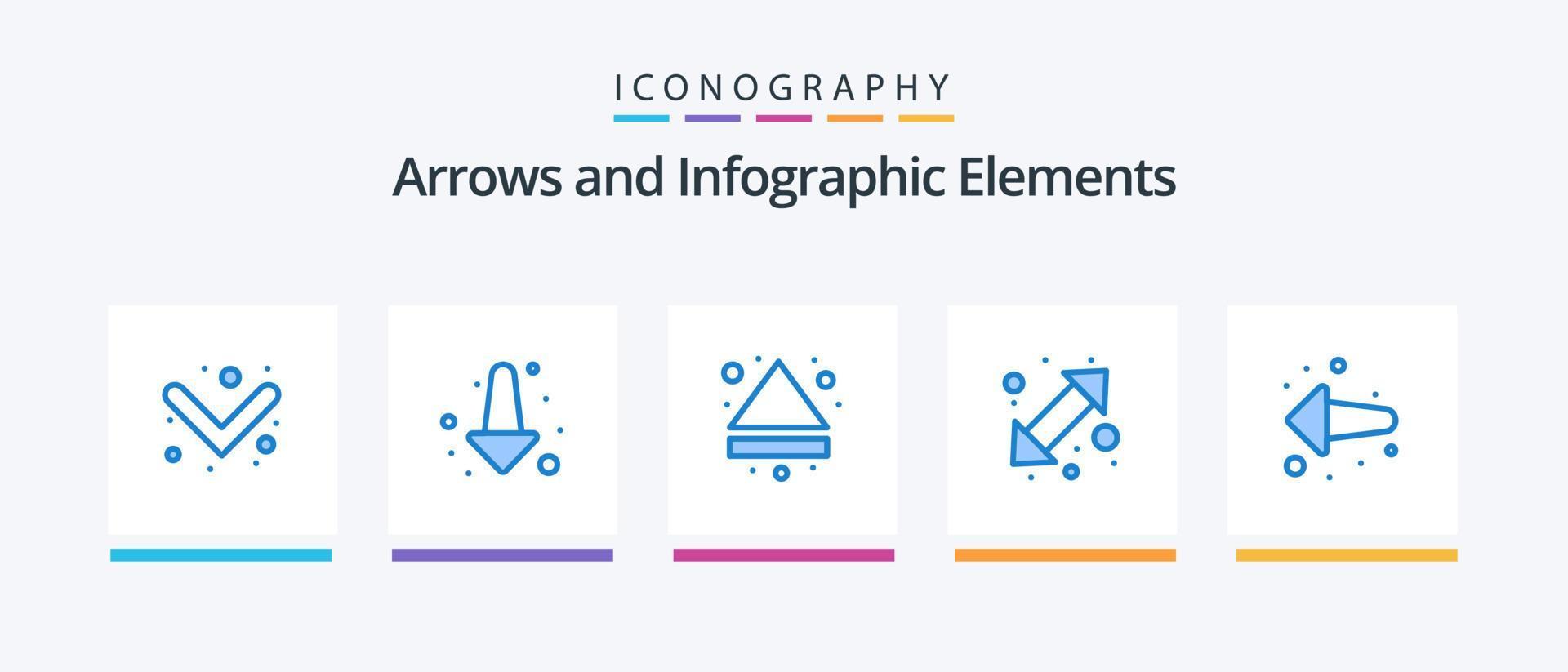 Pfeil blau 5 Icon Pack inklusive . gehen. zurück. kreatives Symboldesign vektor
