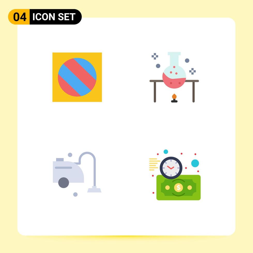 Stock Vector Icon Pack mit 4 Zeilen Zeichen und Symbolen für volle Schatten sauberer Schatten Wissenschaft Reinigung editierbare Vektordesign-Elemente