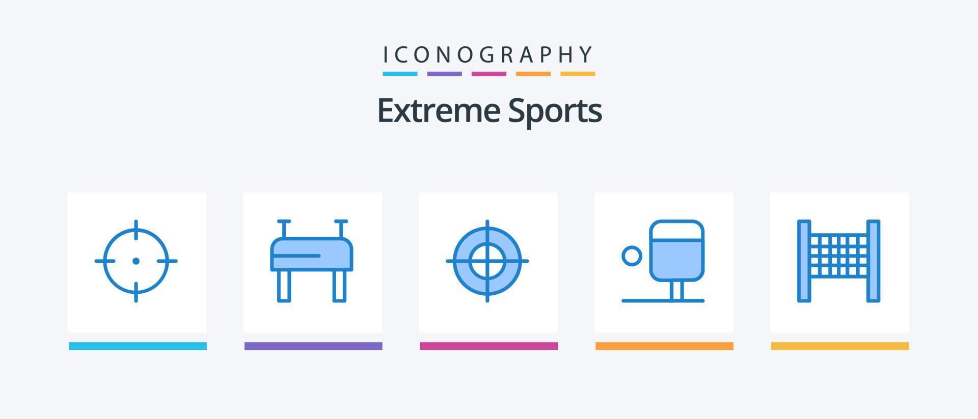 sport blå 5 ikon packa Inklusive . ping pong. . kreativ ikoner design vektor