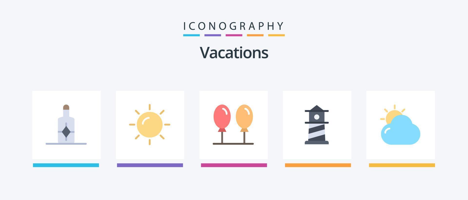 Ferien Wohnung 5 Icon Pack inklusive. Sonne. Fliege. glänzend. Wolke. kreatives Symboldesign vektor