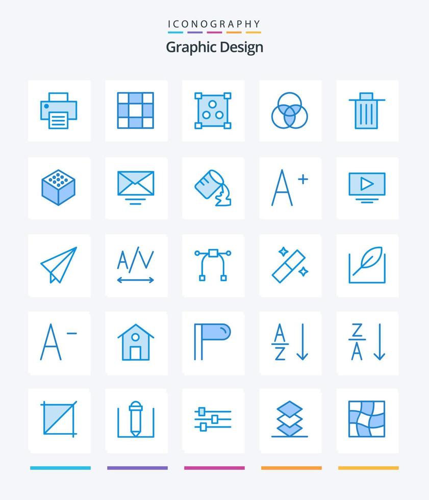 kreativ design 25 blå ikon packa sådan som kant. skräp. cirklar. sopor. varit vektor