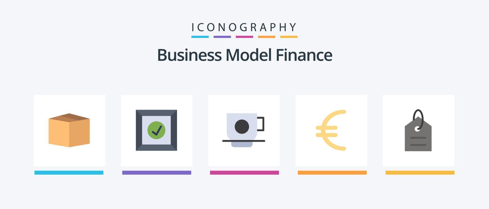 finansiera platt 5 ikon packa Inklusive . pris. kopp. pengar. finansiera. kreativ ikoner design vektor