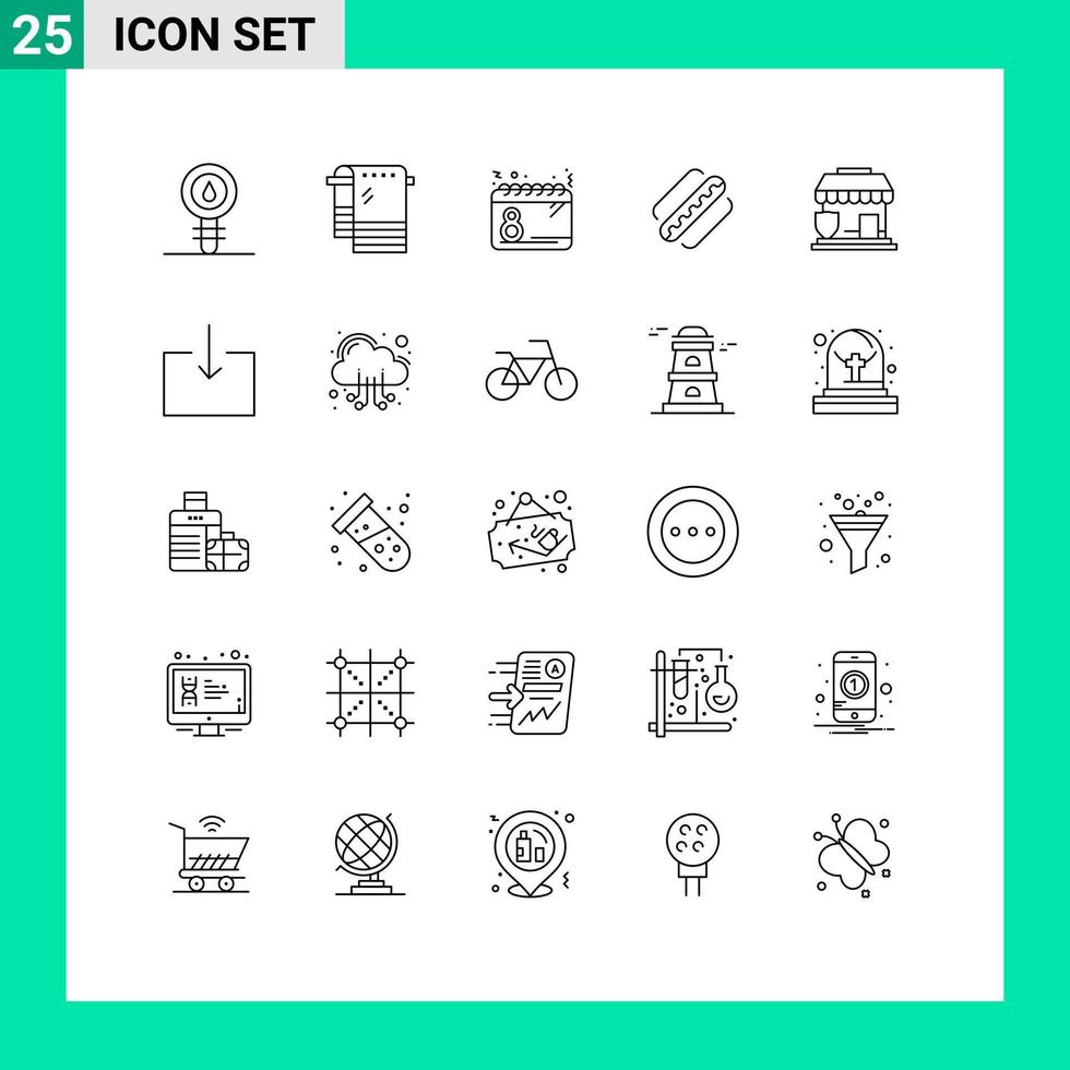 uppsättning av 25 modern ui ikoner symboler tecken för stater amerikan avtorkning Amerika kvinnor redigerbar vektor design element