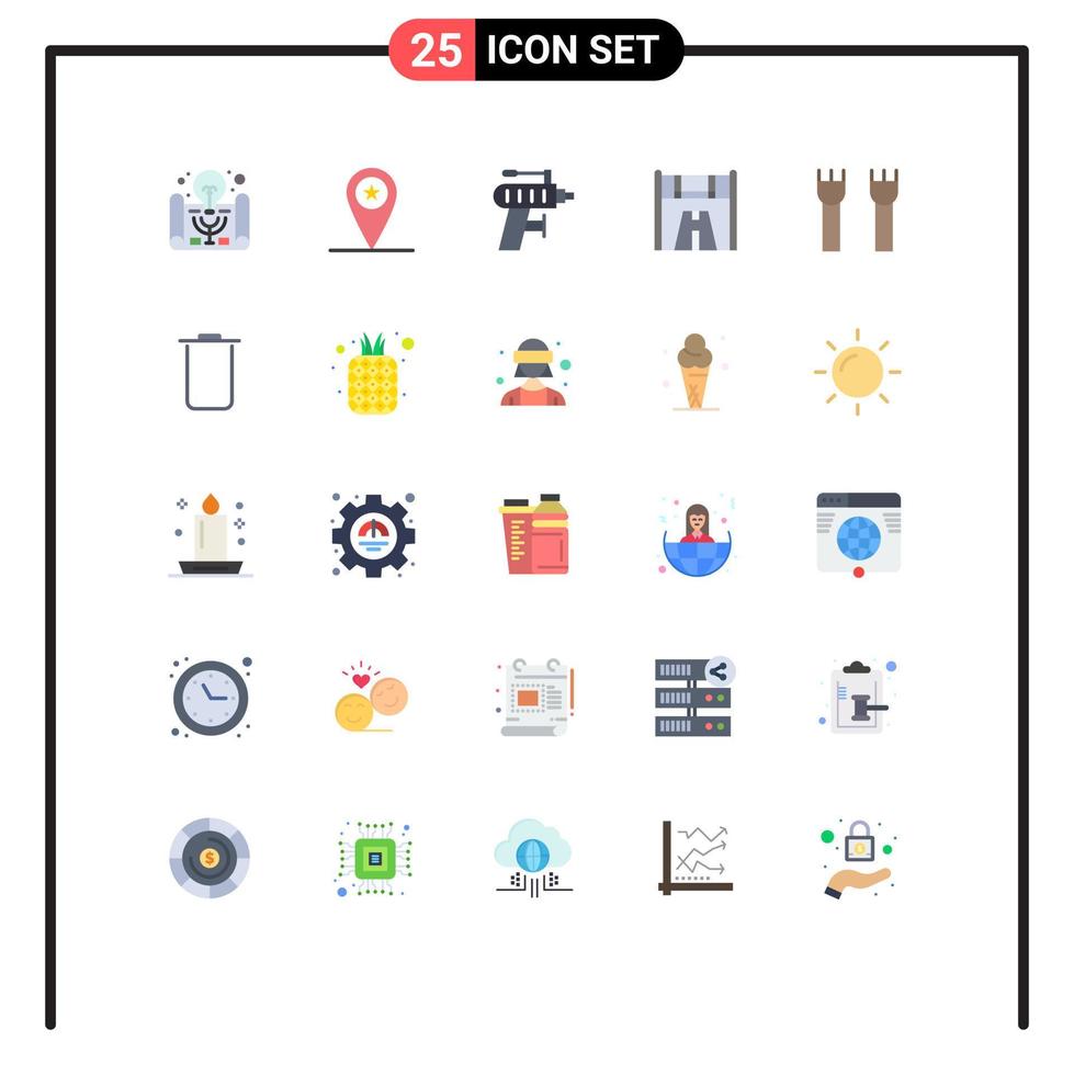 25 kreativ ikoner modern tecken och symboler av slott byggnad väg borra lopp kontrollstation redigerbar vektor design element