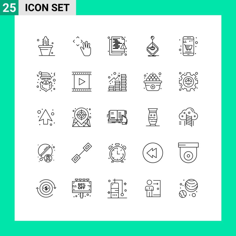 moderner Satz von 25 Zeilen Piktogramm von Stick-Gaming-Dateispielsicherheit editierbaren Vektordesign-Elementen vektor