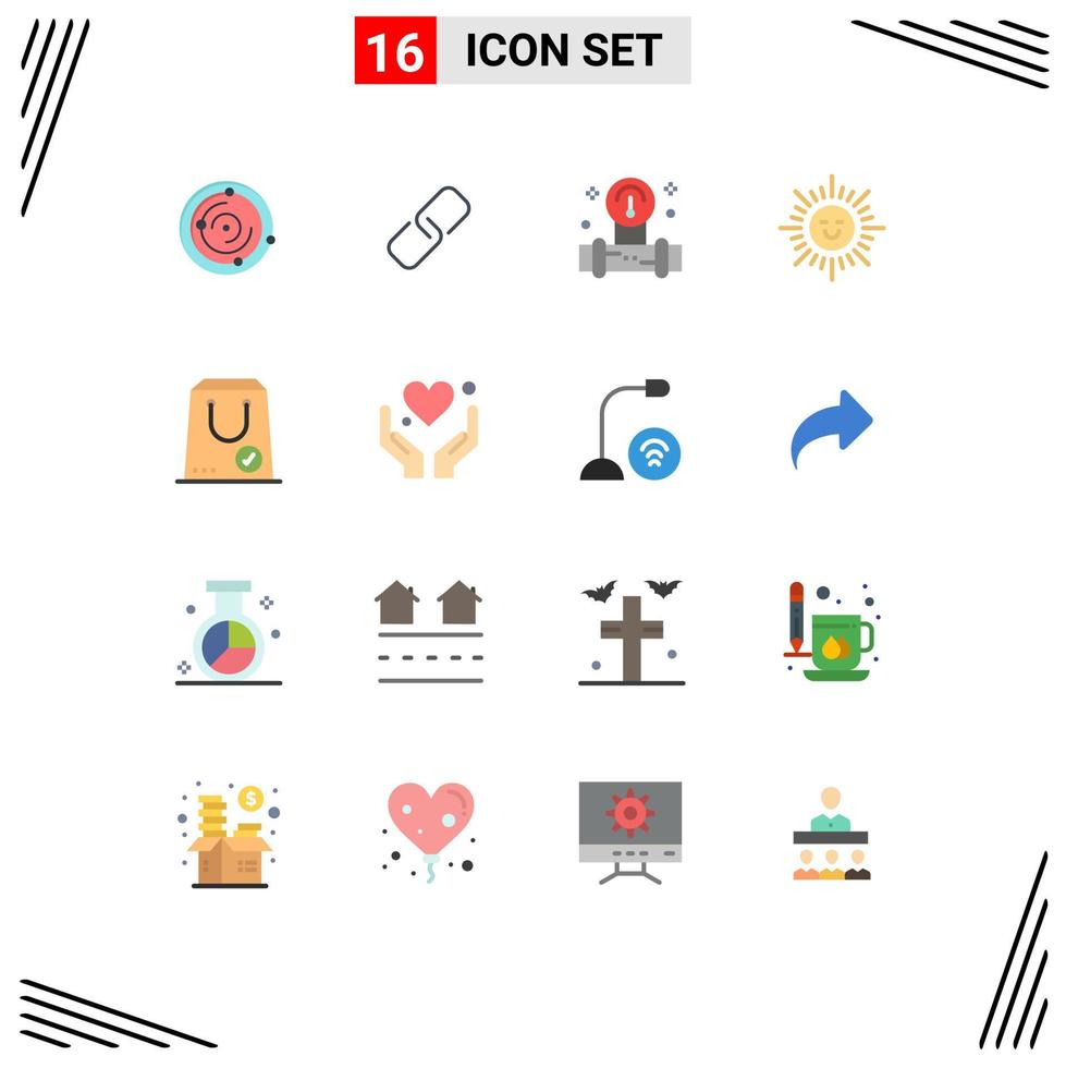 Stock Vector Icon Pack mit 16 Zeilenzeichen und Symbolen für E-Check Manometer Sun Beach Editable Pack mit kreativen Vektordesign-Elementen