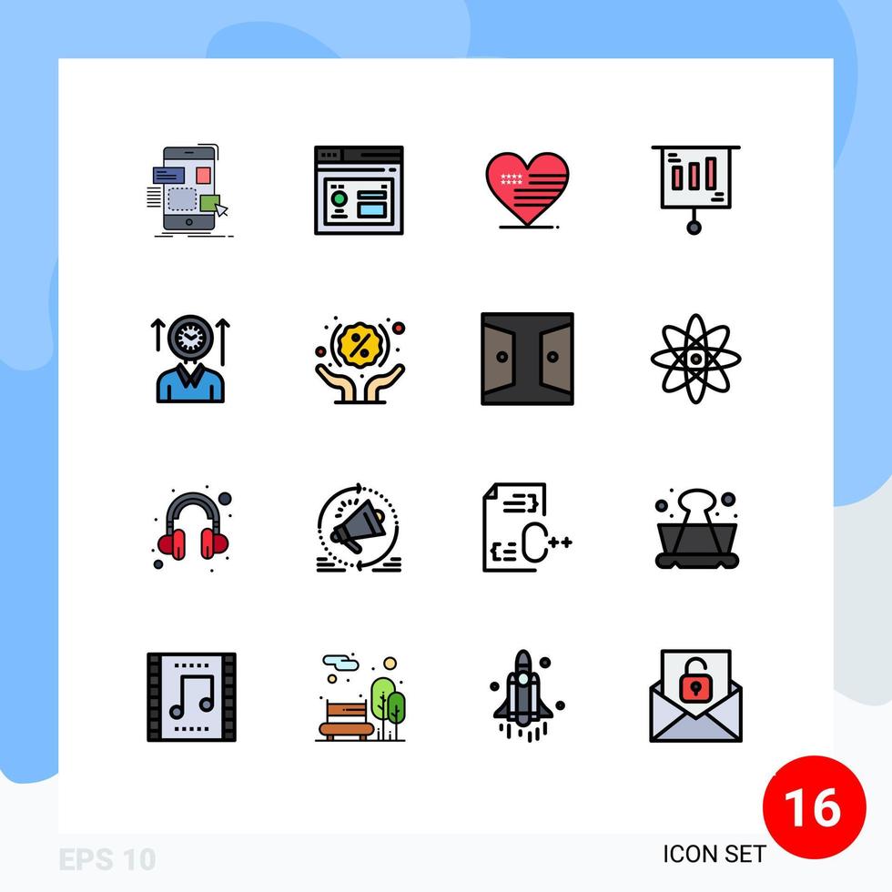 16 kreativ ikoner modern tecken och symboler av tid pengar sida marknadsföring flagga redigerbar kreativ vektor design element