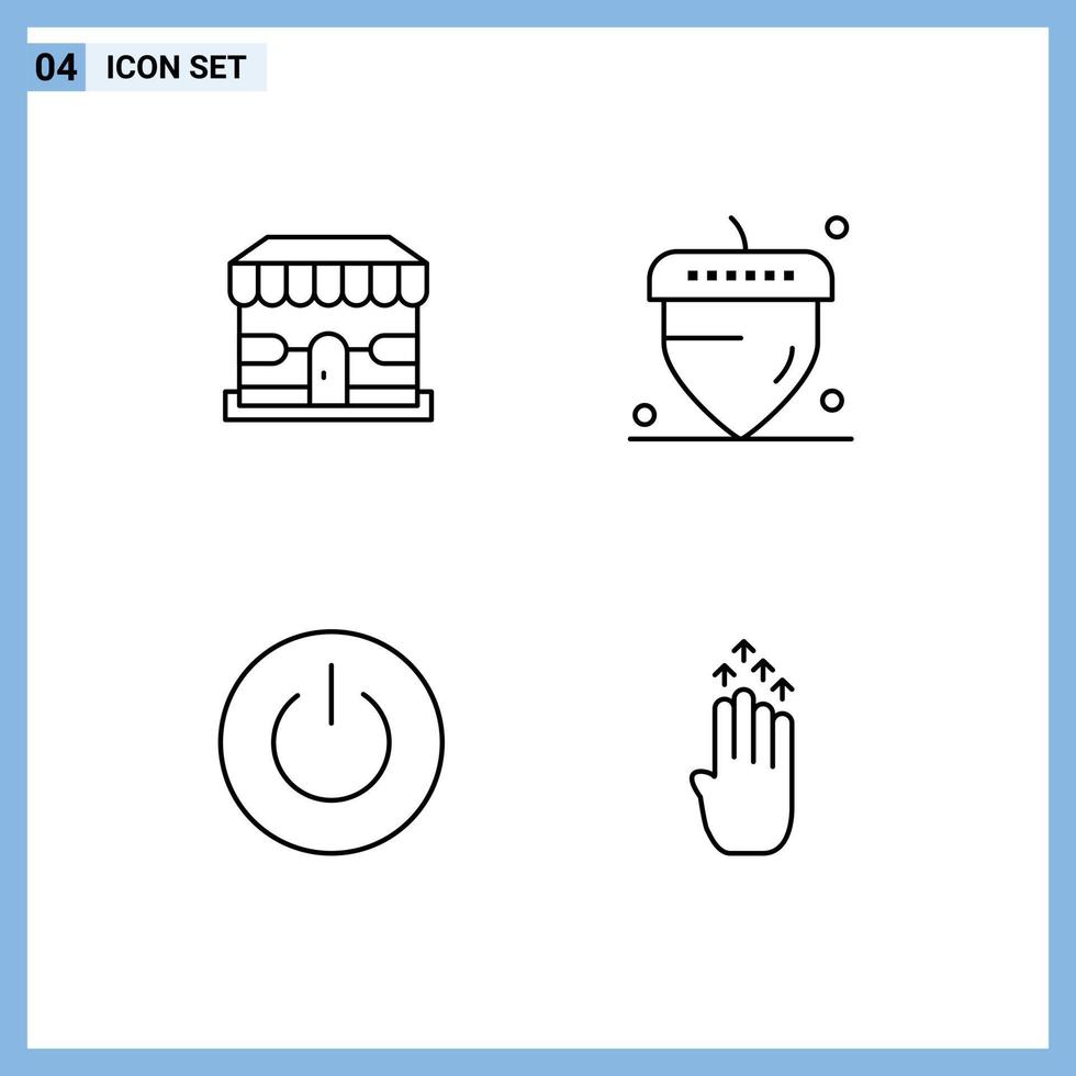 4 kreative Symbole moderne Zeichen und Symbole des E-Commerce-Power-Store Thanksgiving-Benutzer editierbare Vektordesign-Elemente vektor