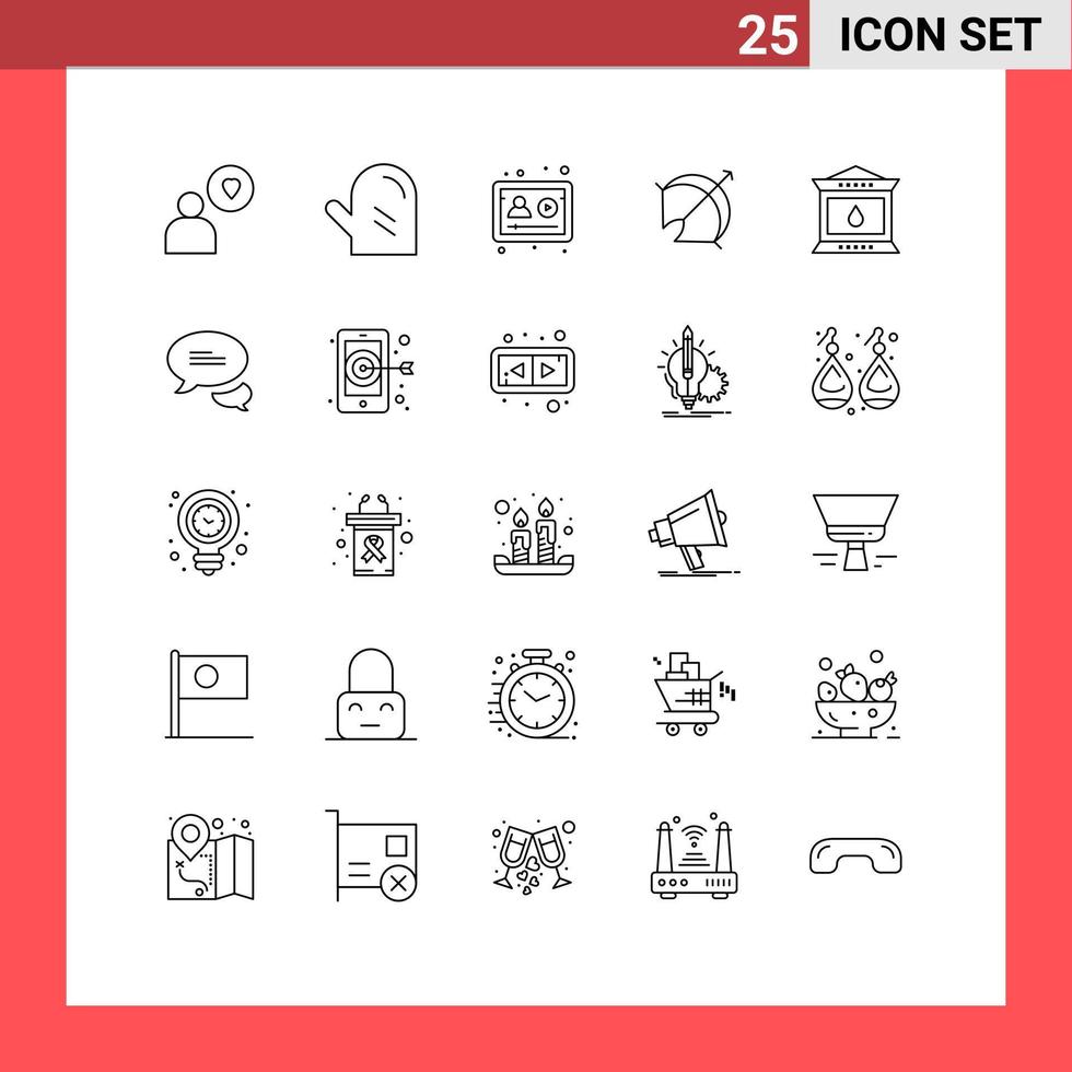 25 kreativ ikoner modern tecken och symboler av lampa sport uppkopplad punkt pil redigerbar vektor design element