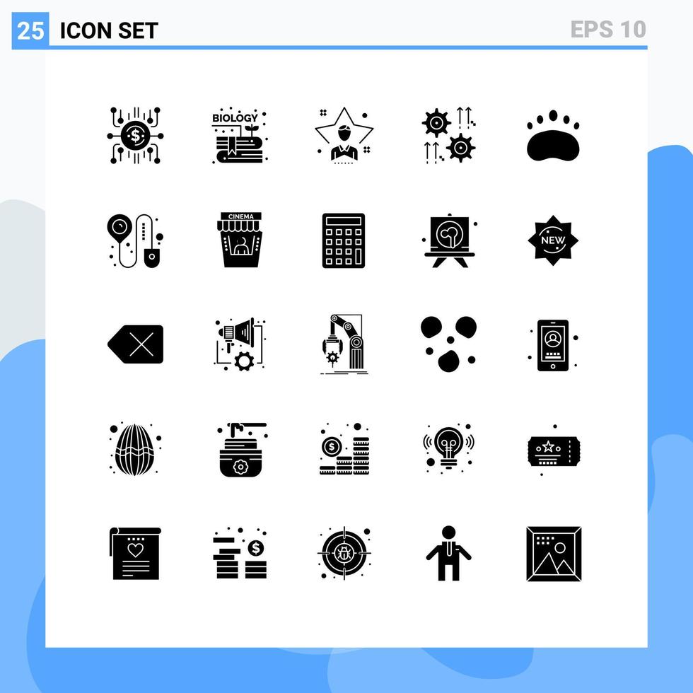 25 tematiska vektor fast glyfer och redigerbar symboler av hjul redskap kunskap miljö studerande redigerbar vektor design element