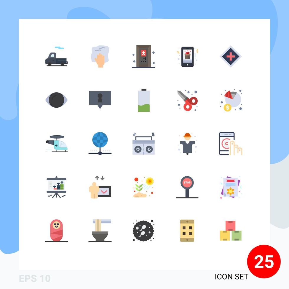 uppsättning av 25 modern ui ikoner symboler tecken för hjälp telefon badrum mobil gåva gåva redigerbar vektor design element